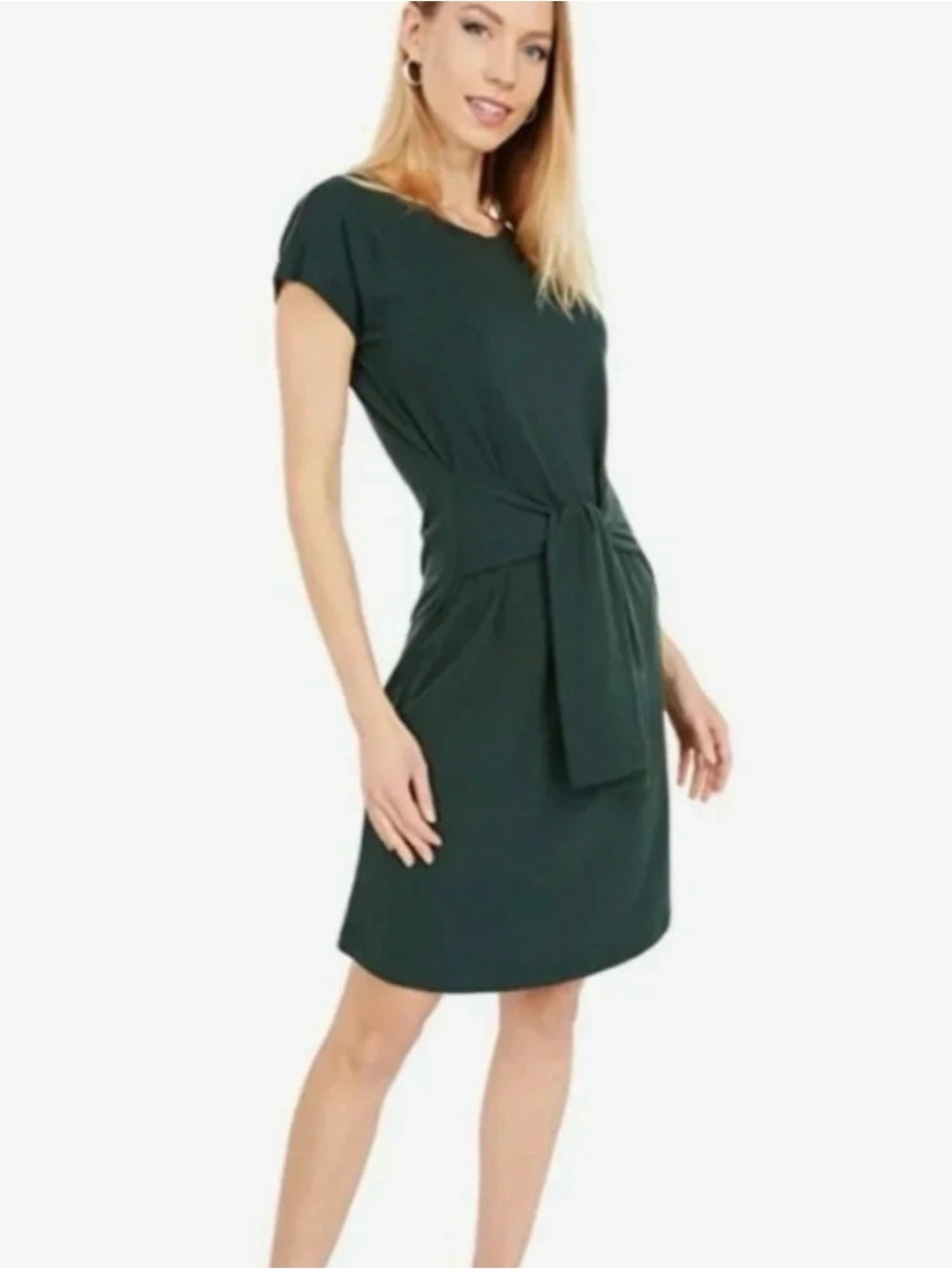 NWT Universal Standard Dress Women M Sleeveless Green Tie Front Misa Minimalist